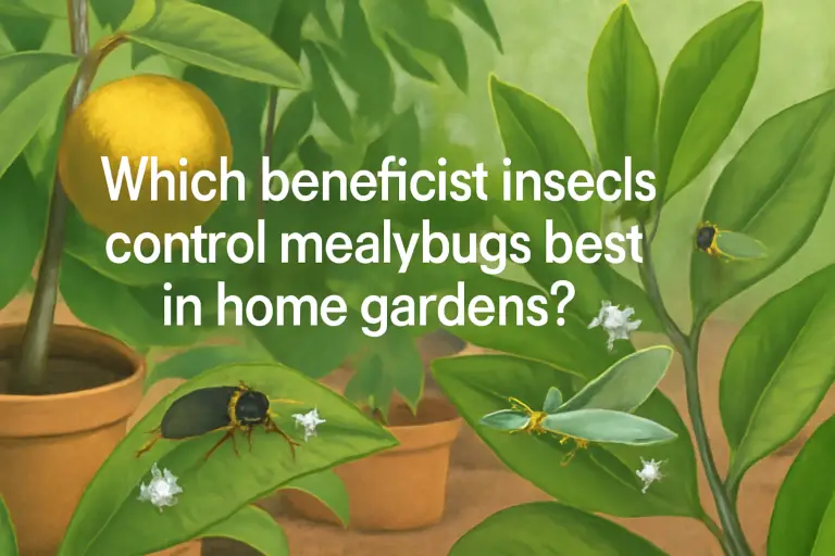 Which beneficial insects control mealybugs best in home gardens?