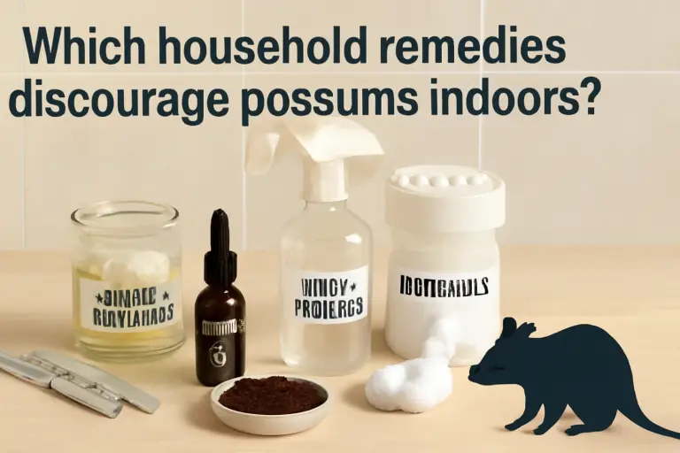 Which household remedies discourage possums indoors?