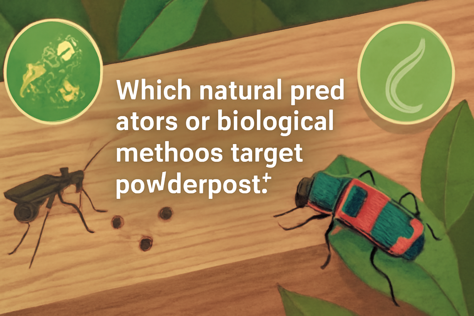 Which natural predators or biological methods target powderpost beetles?