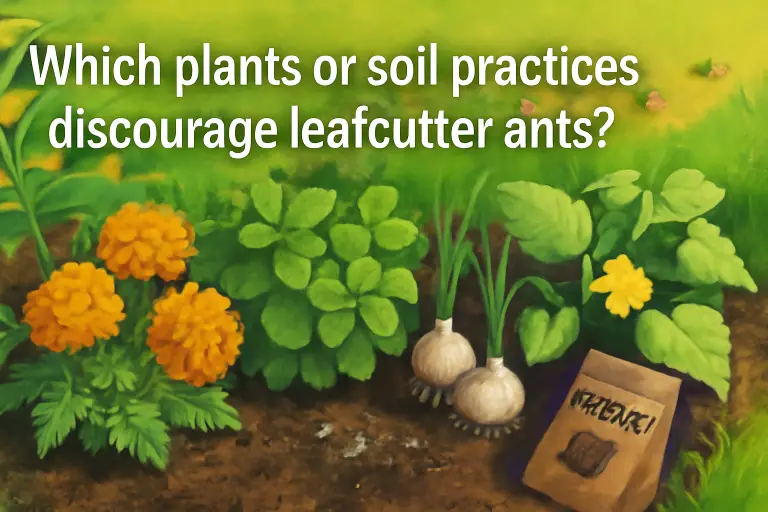Which plants or soil practices discourage leafcutter ants?