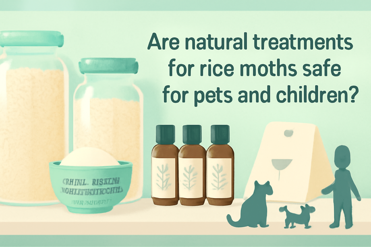 Are natural treatments for rice moths safe for pets and children?