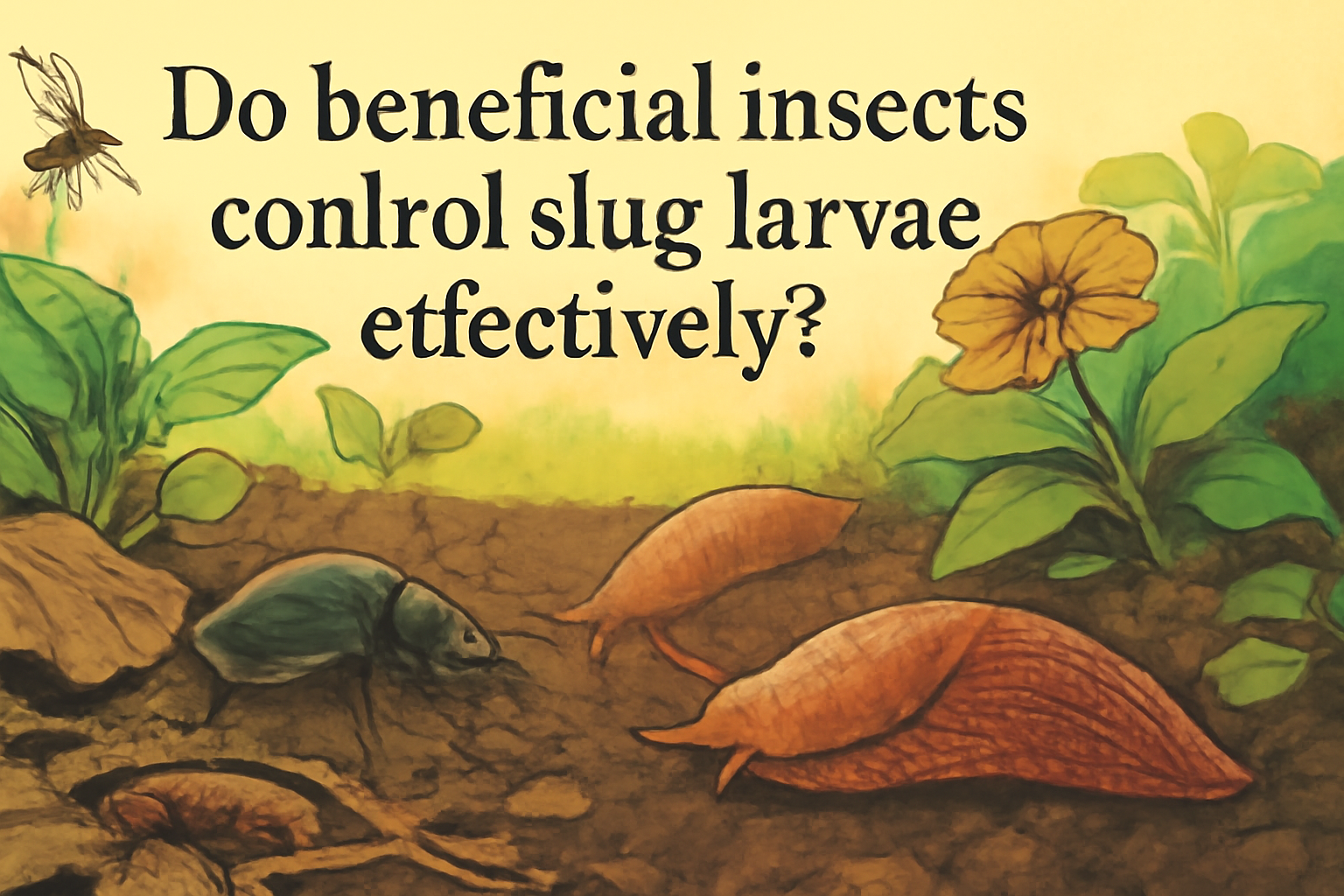 Do beneficial insects control slugs larvae effectively?
