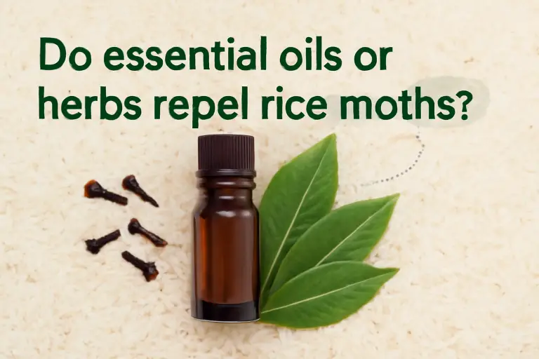 Do essential oils or herbs repel rice moths?