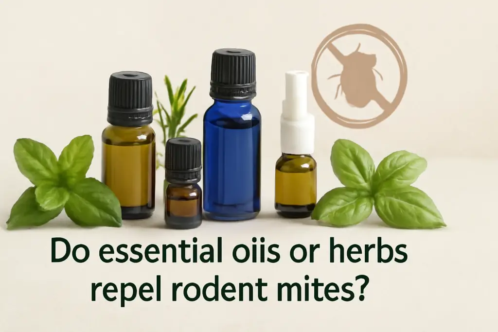 Do essential oils or herbs repel rodent mites?