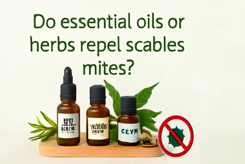 Do essential oils or herbs repel scabies mites?