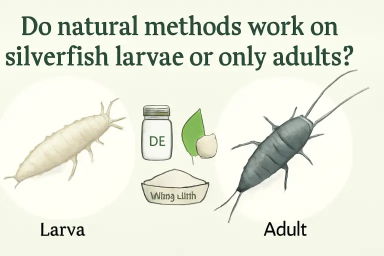 Do natural methods work on silverfish larvae or only adults?
