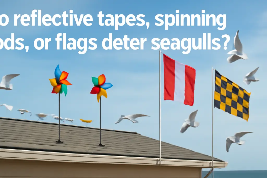 Do reflective tapes, spinning rods, or flags deter seagulls?
