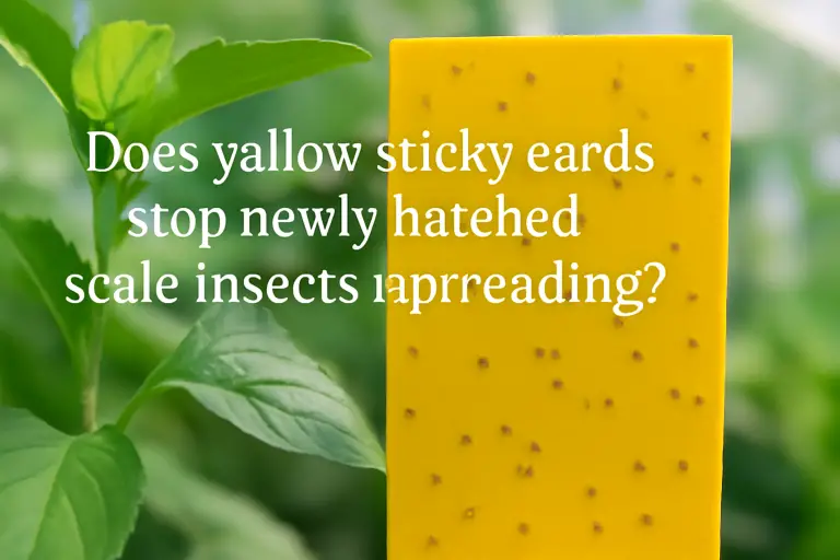 Does yellow sticky cards stop newly hatched scale insects from spreading?