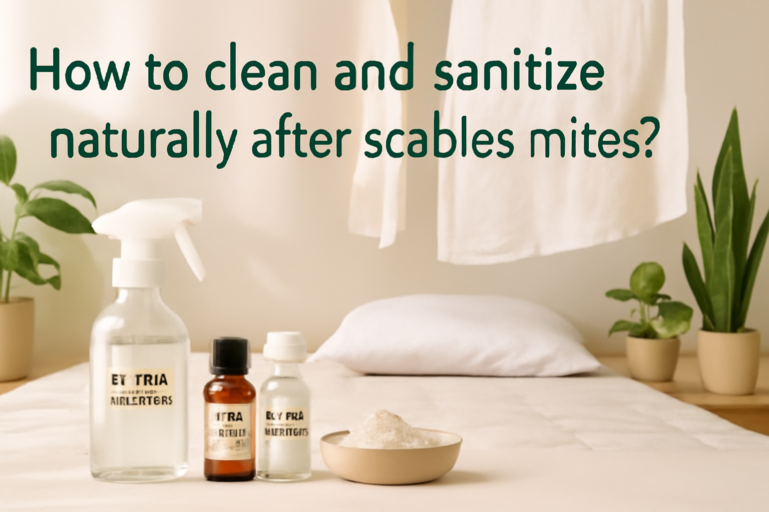 How to clean and sanitize naturally after scabies mites?