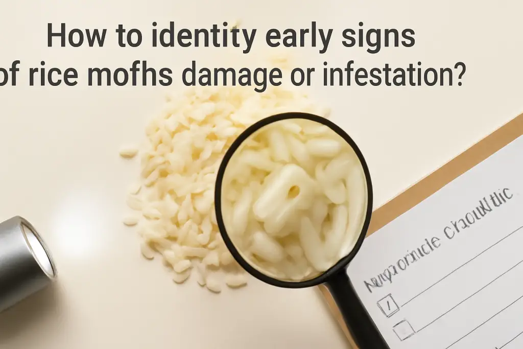 How to identify early signs of rice moths damage or infestation?