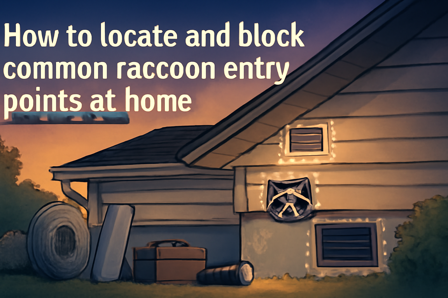 How to locate and block common raccoons entry points at home?