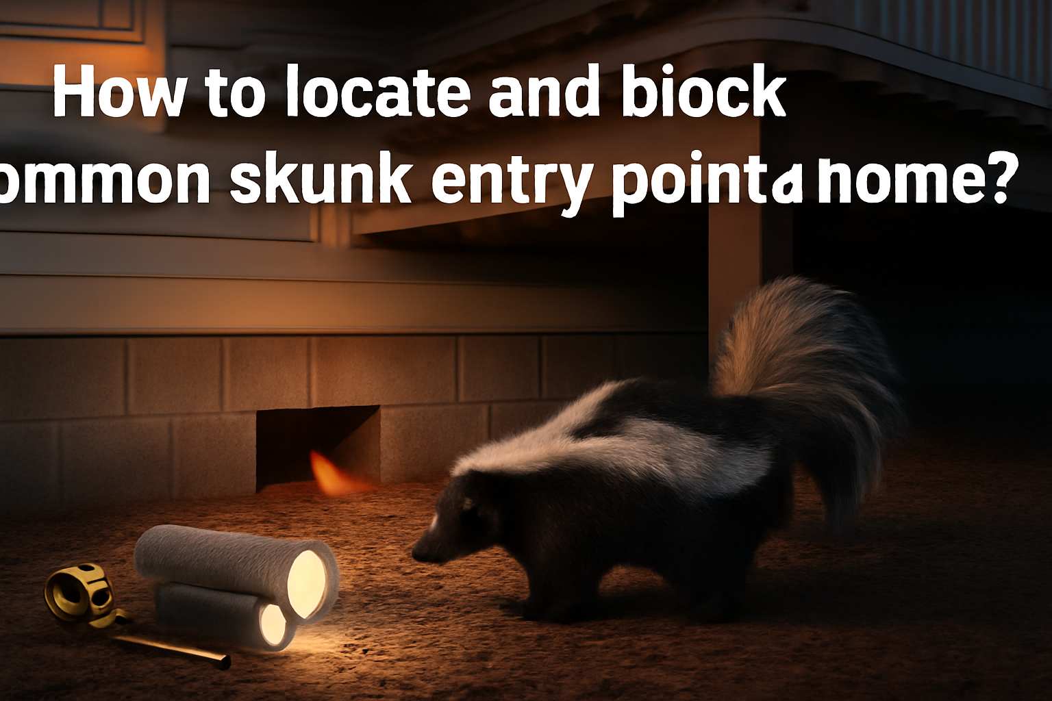 How to locate and block common skunks entry points at home?