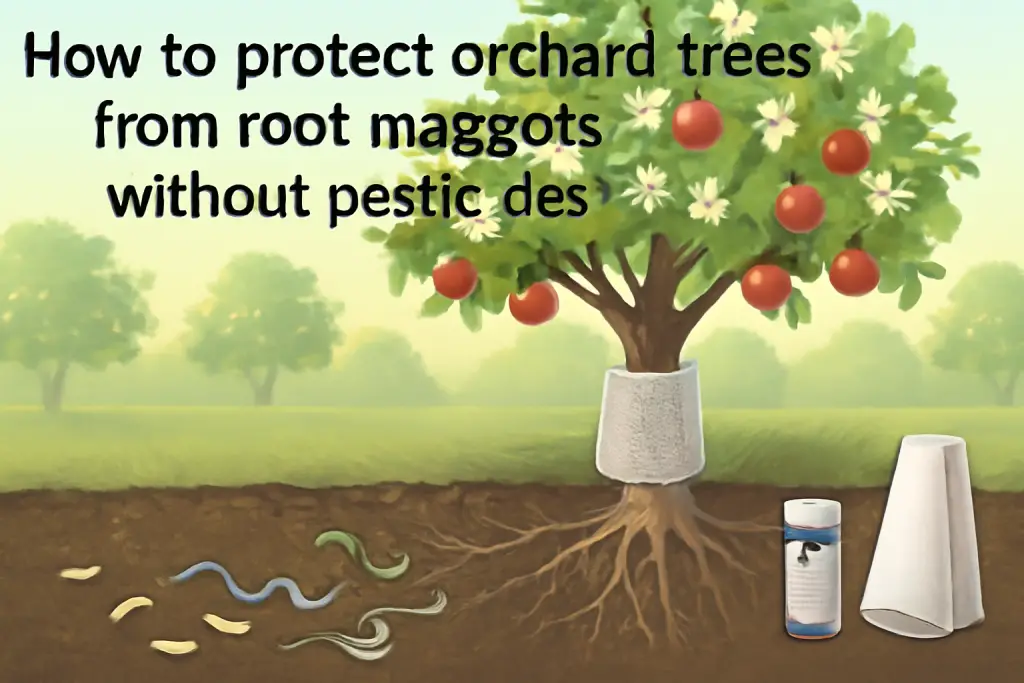 How to protect orchard trees from root maggots without pesticides?