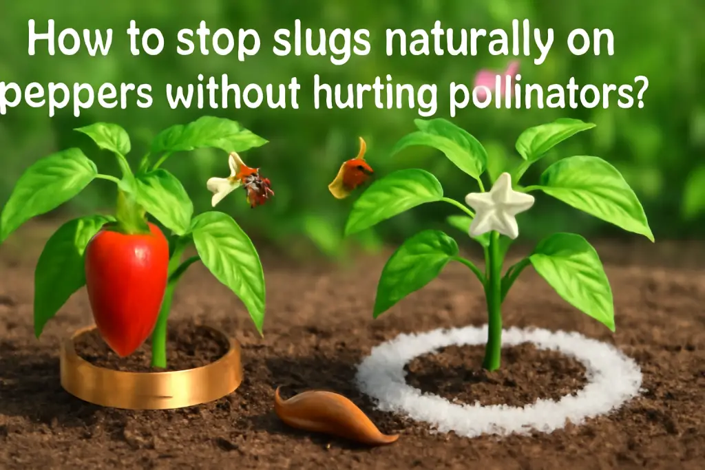 How to stop slugs naturally on peppers without hurting pollinators?