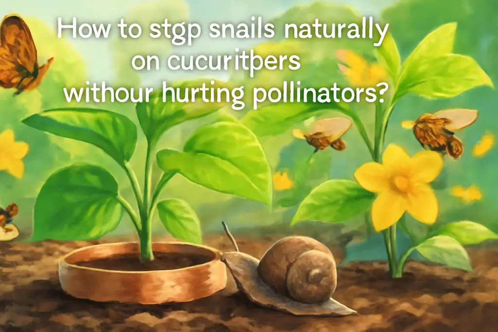 How to stop snails naturally on cucumbers without hurting pollinators?