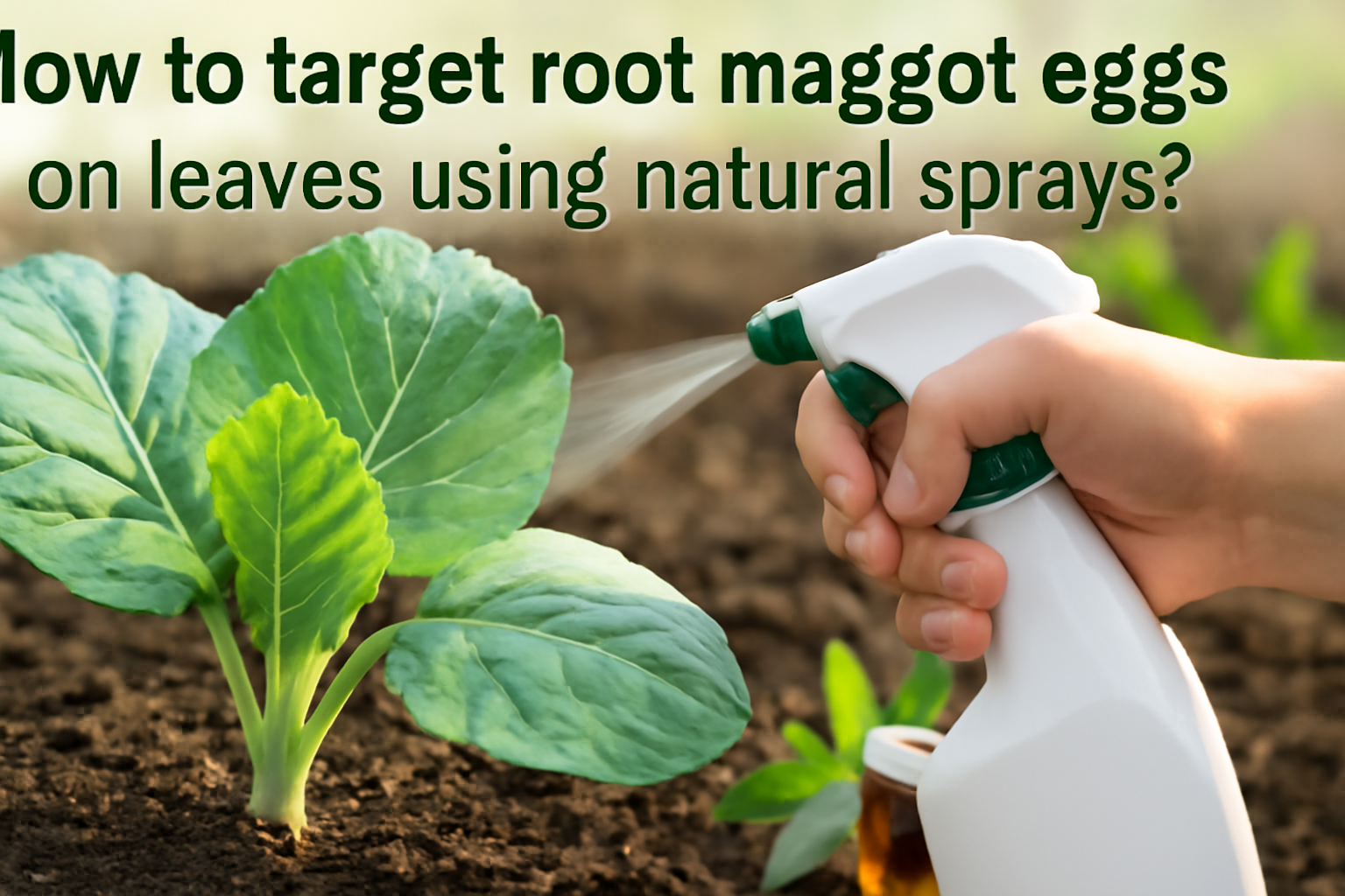How to target root maggots eggs on leaves using natural sprays?