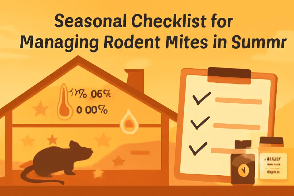 Seasonal checklist for managing rodent mites in summer?