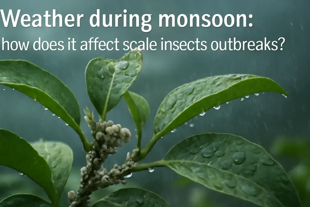 Weather during monsoon: how does it affect scale insects outbreaks?