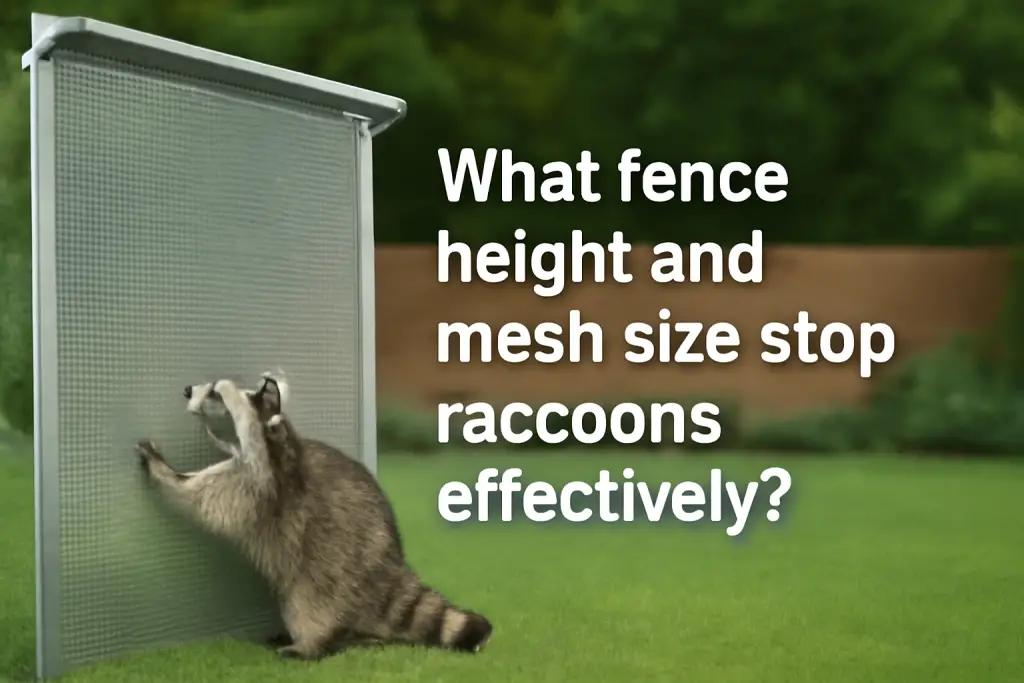 What fence height and mesh size stop raccoons effectively?