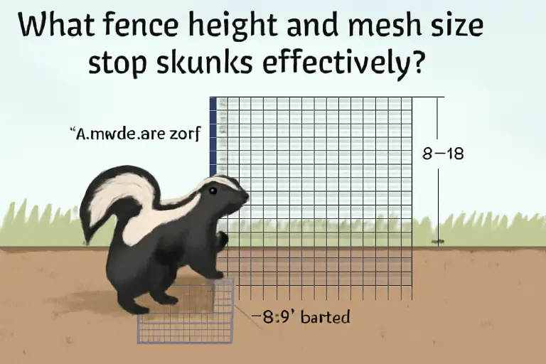 What fence height and mesh size stop skunks effectively?