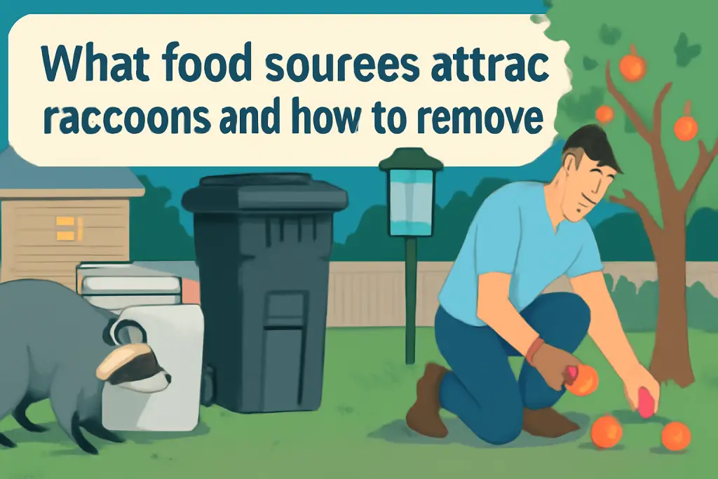 What food sources attract raccoons and how to remove them?