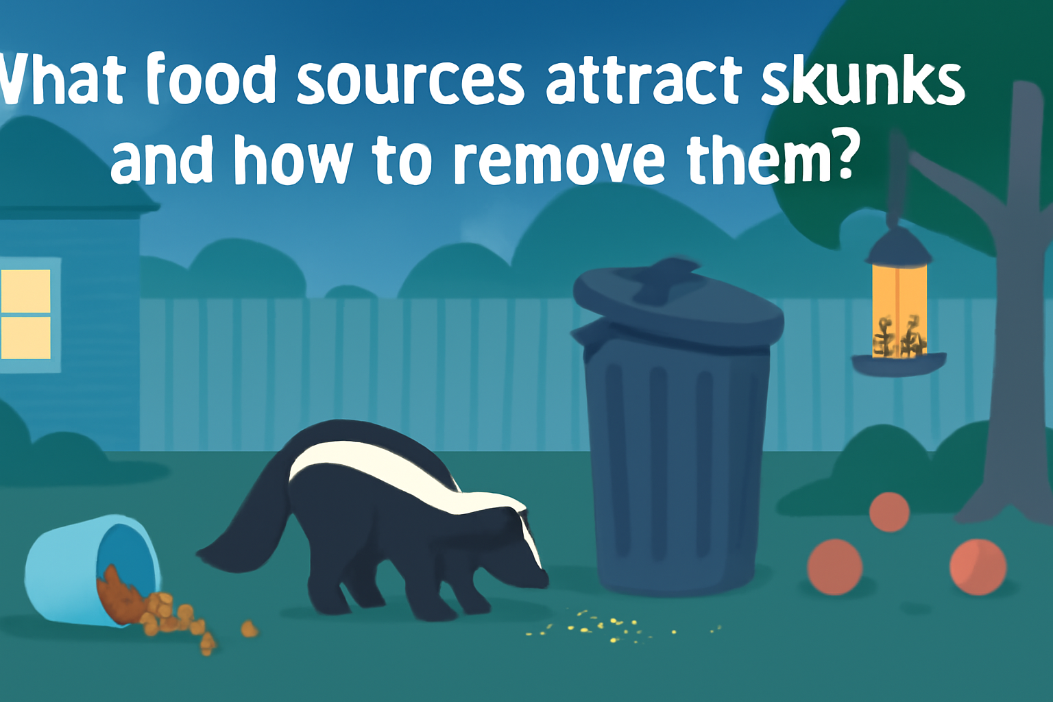 What food sources attract skunks and how to remove them?