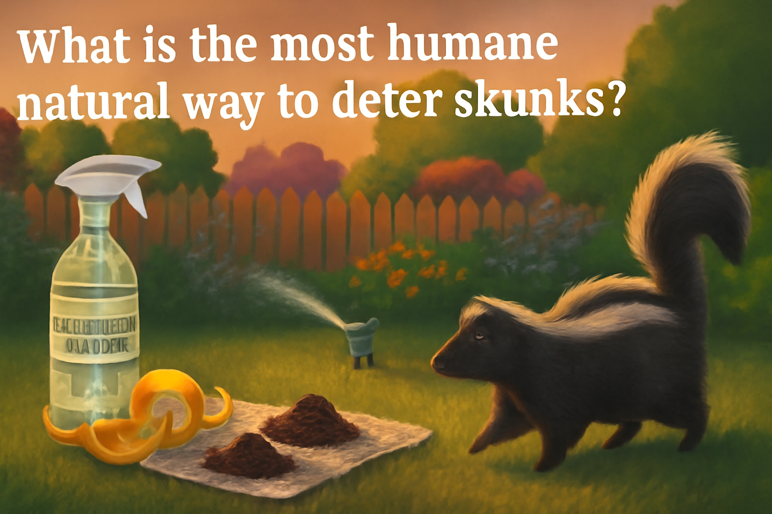 What is the most humane natural way to deter skunks?