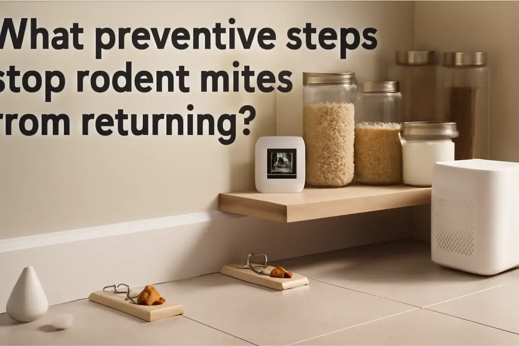 What preventive steps stop rodent mites from returning?
