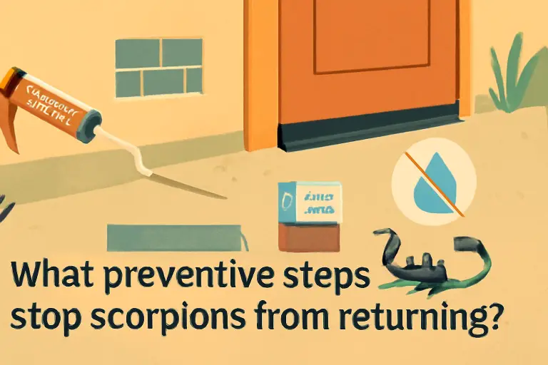 What preventive steps stop scorpions from returning?