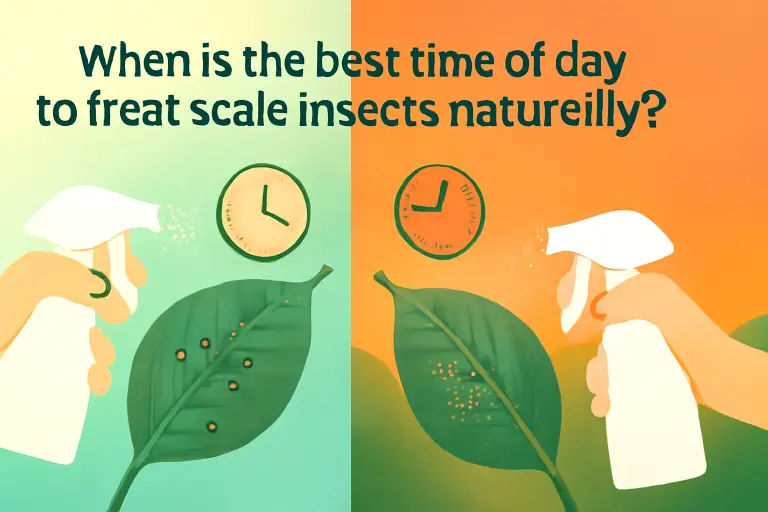 When is the best time of day to treat scale insects naturally?