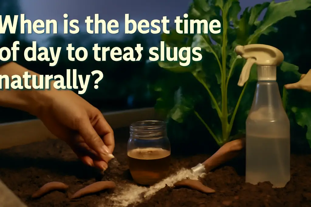 When is the best time of day to treat slugs naturally?