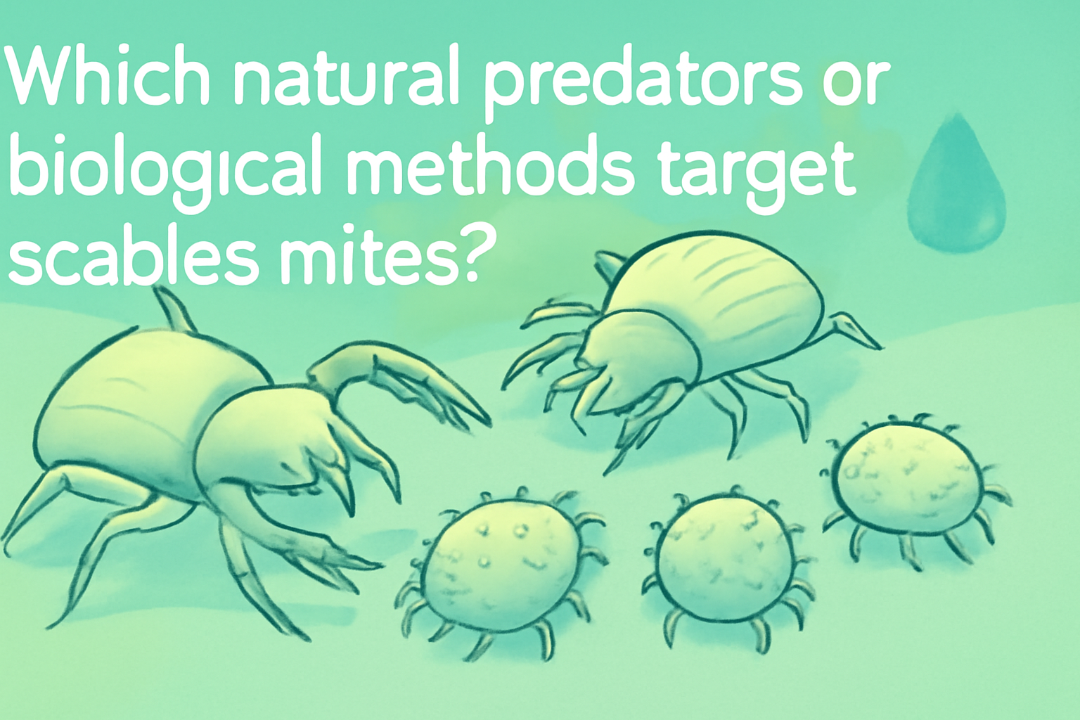 Which natural predators or biological methods target scabies mites?