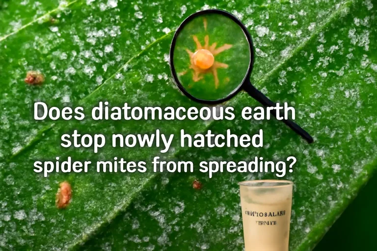 Does diatomaceous earth stop newly hatched spider mites from spreading?