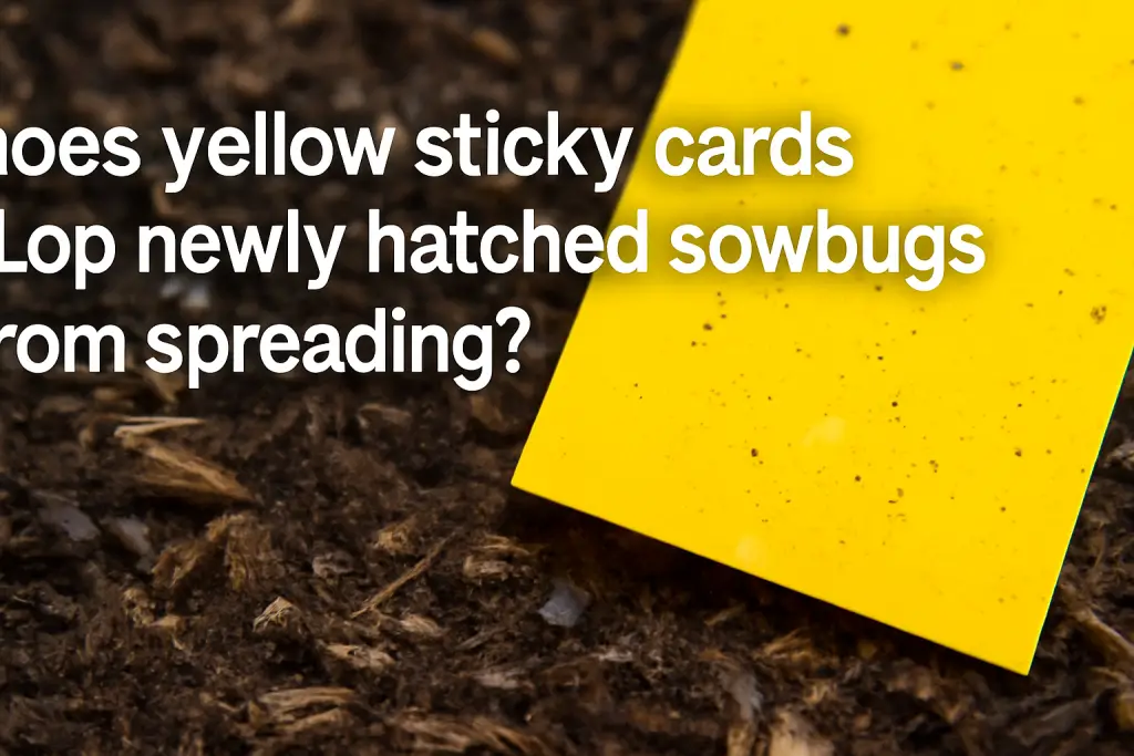 Does yellow sticky cards stop newly hatched sowbugs from spreading?