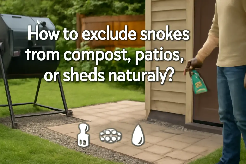 How to exclude snakes from compost, patios, or sheds naturally?