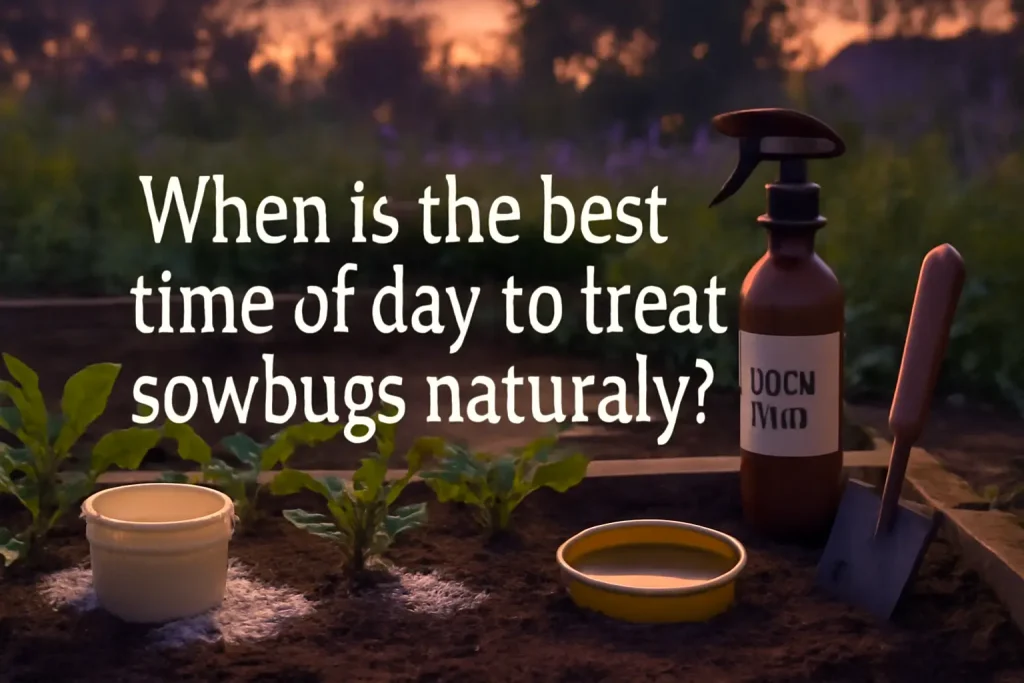 When is the best time of day to treat sowbugs naturally?