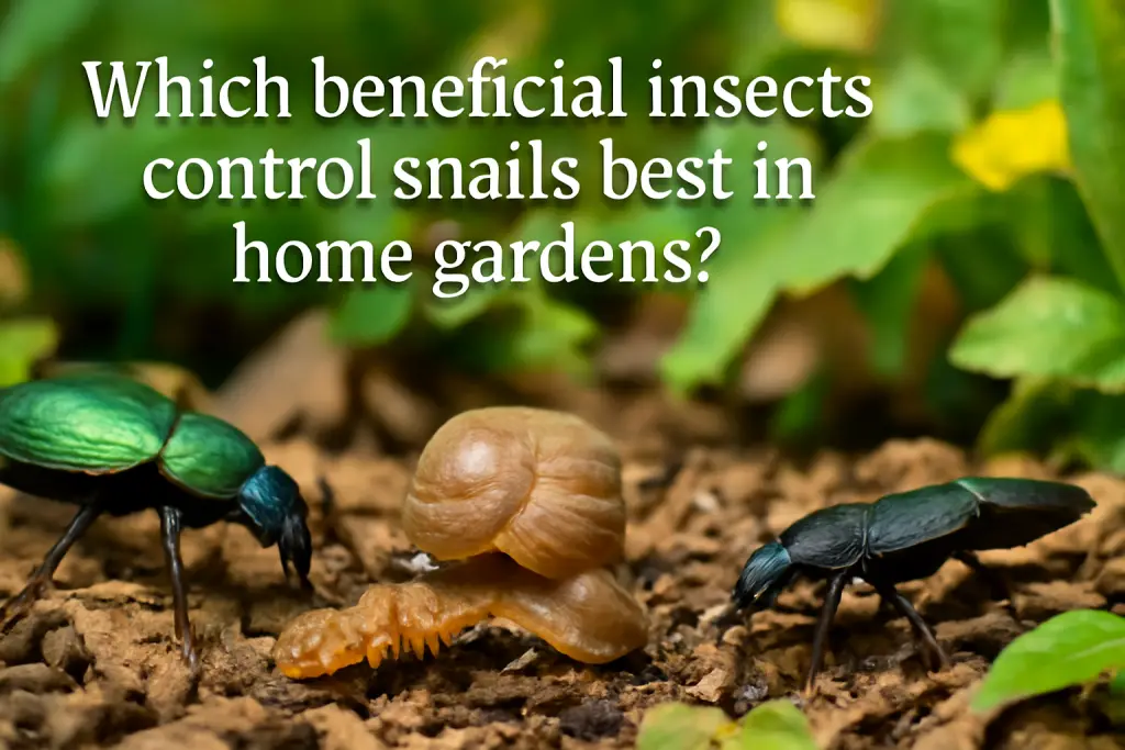 Which beneficial insects control snails best in home gardens?
