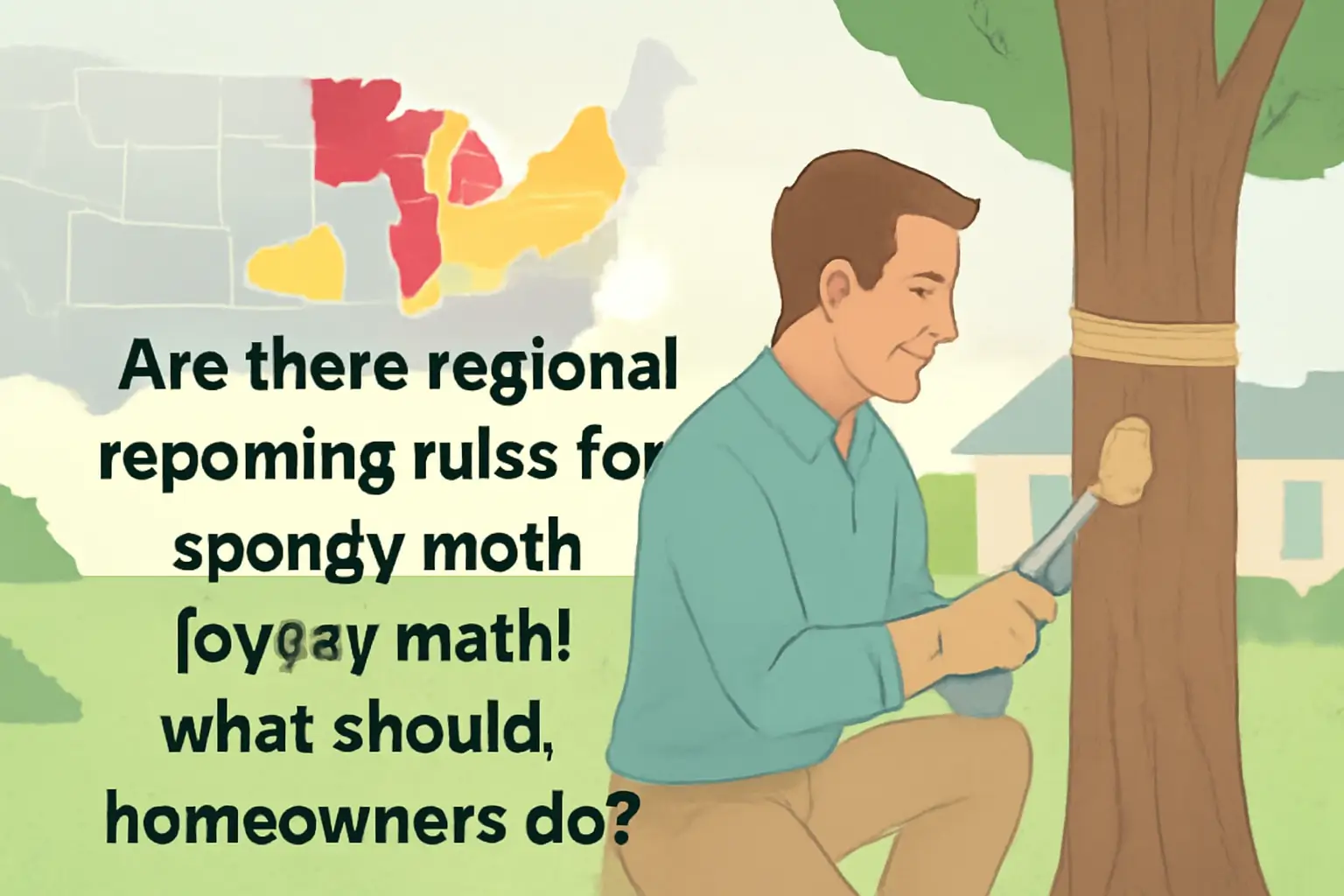Are there regional reporting rules for spongy moth (gypsy moth); what should homeowners do?