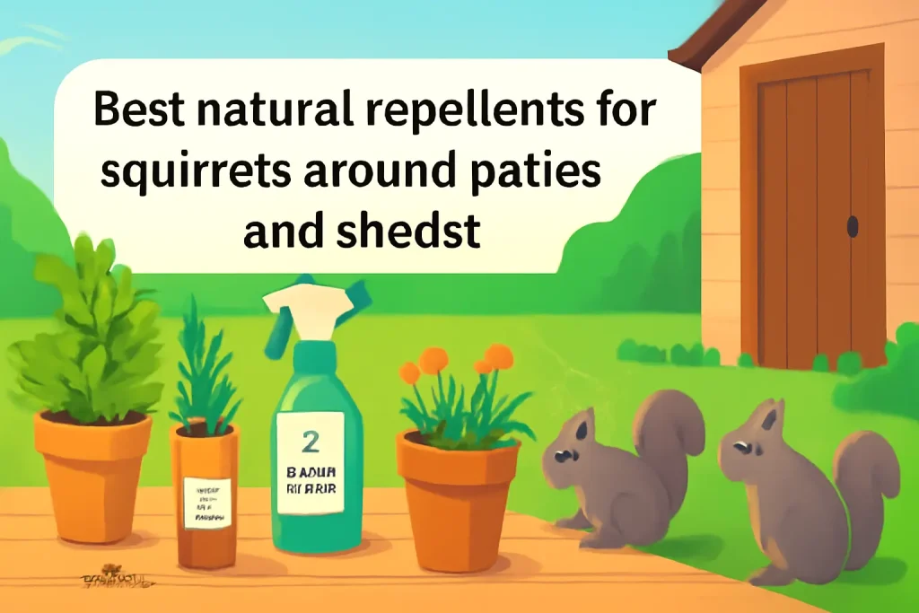 Best natural repellents for squirrels around patios and sheds?