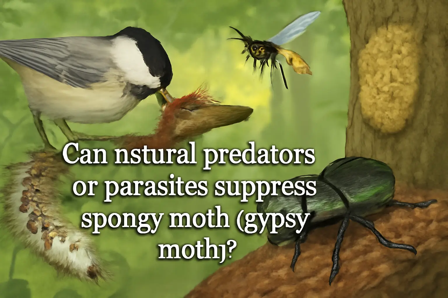 Can natural predators or parasites suppress spongy moth (gypsy moth)?