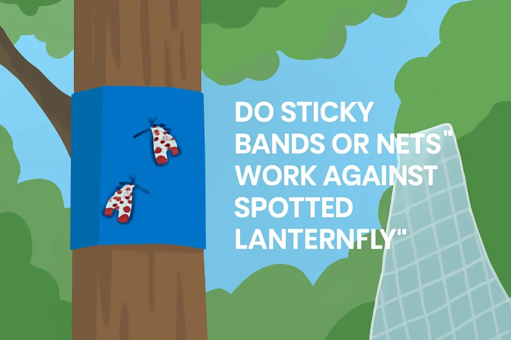 Do sticky bands or nets work against spotted lanternfly?