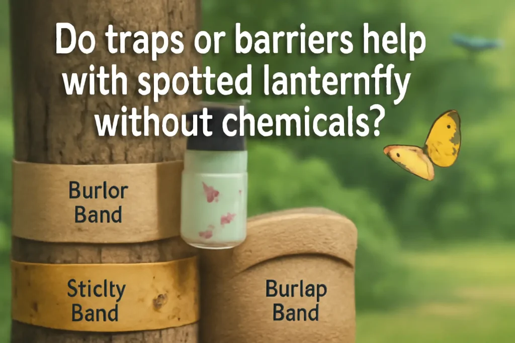 Do traps or barriers help with spotted lanternfly without chemicals?