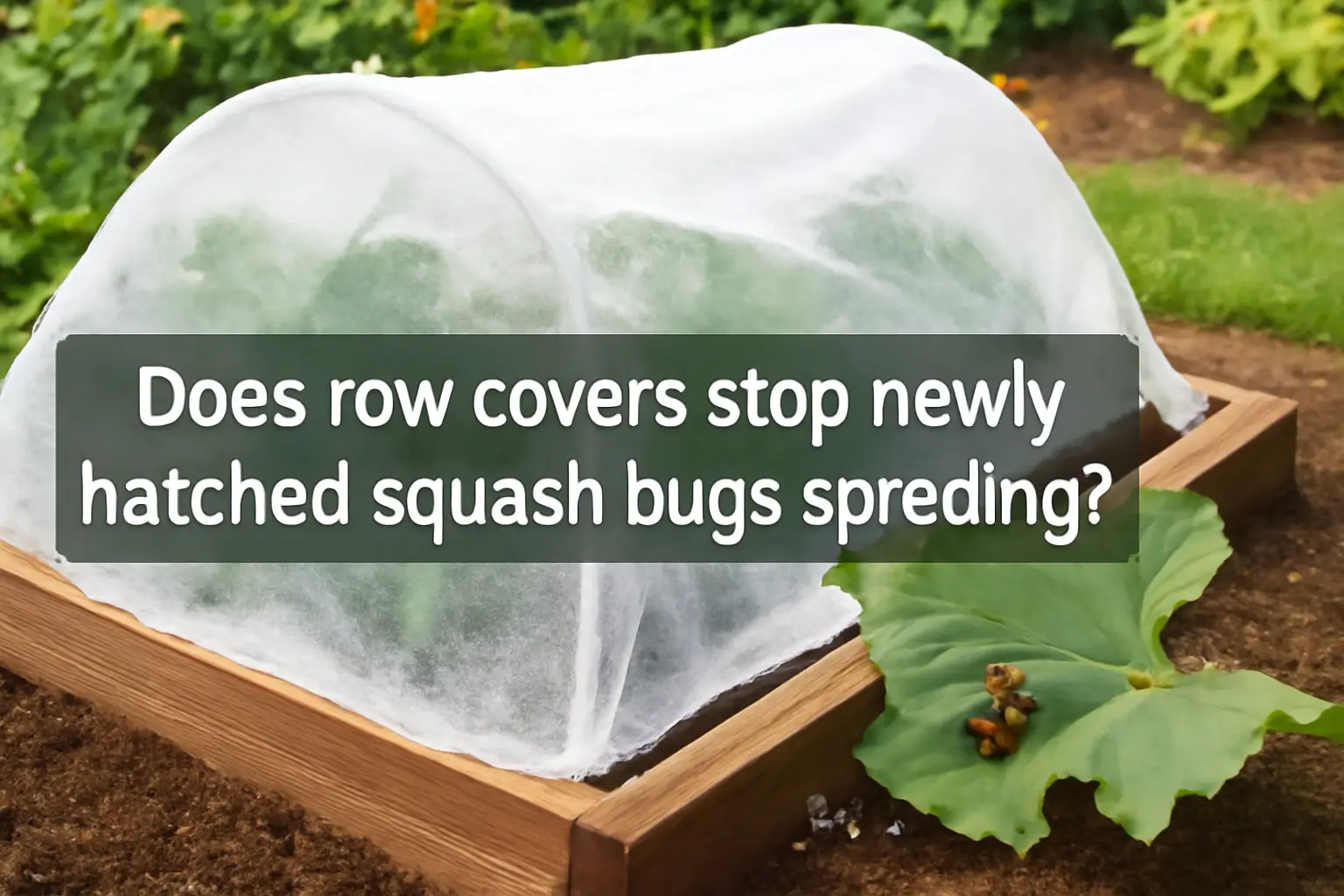 Does row covers stop newly hatched squash bugs from spreading?