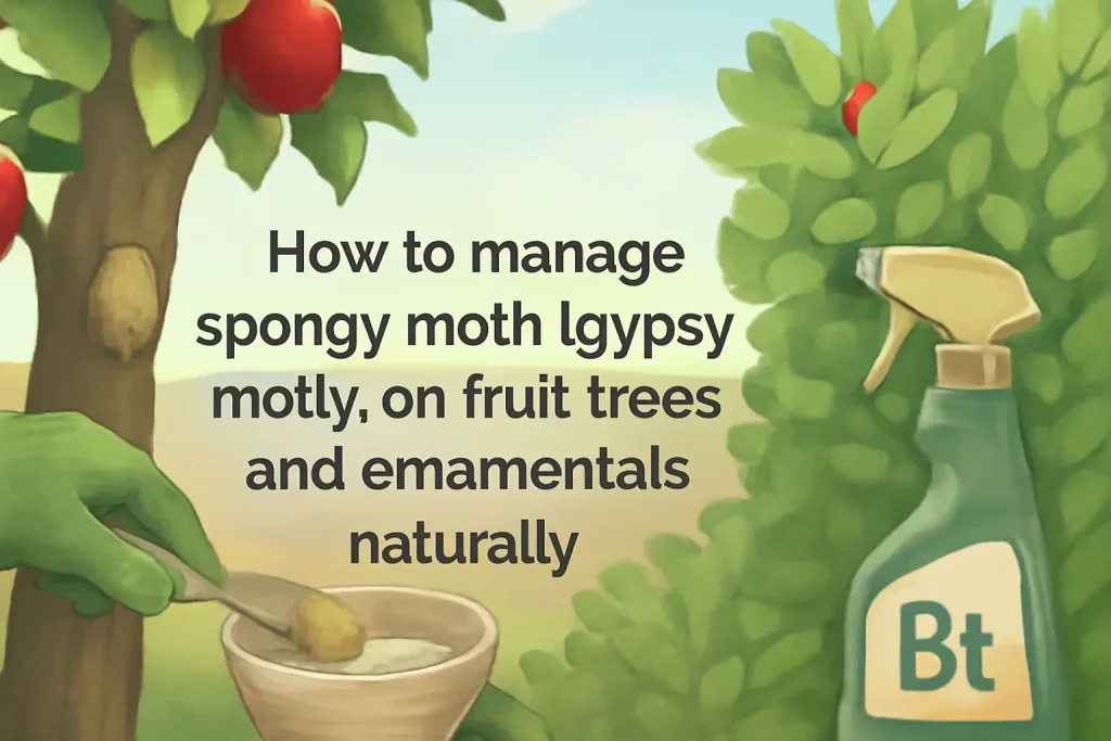 How to manage spongy moth (gypsy moth) on fruit trees and ornamentals naturally?