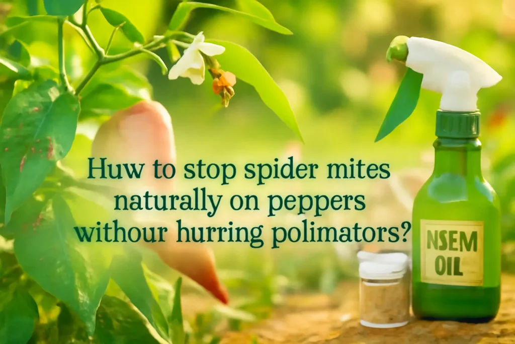 How to stop spider mites naturally on peppers without hurting pollinators?