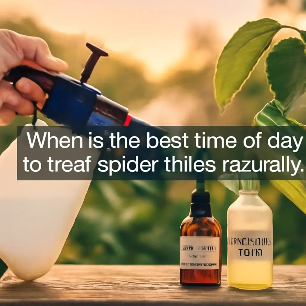 When is the best time of day to treat spider mites naturally?