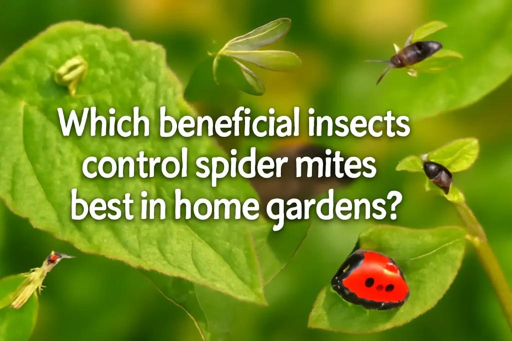 Which beneficial insects control spider mites best in home gardens?