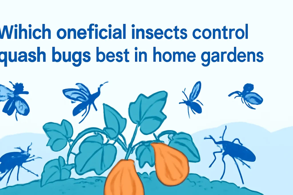Which beneficial insects control squash bugs best in home gardens?