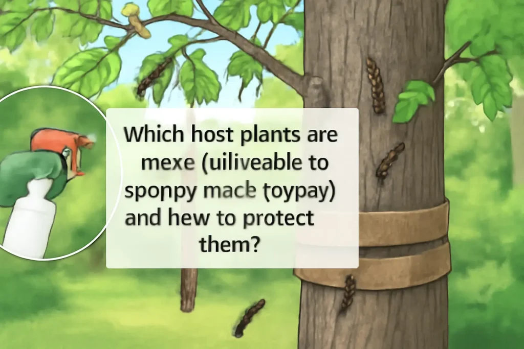 Which host plants are most vulnerable to spongy moth (gypsy moth) and how to protect them?