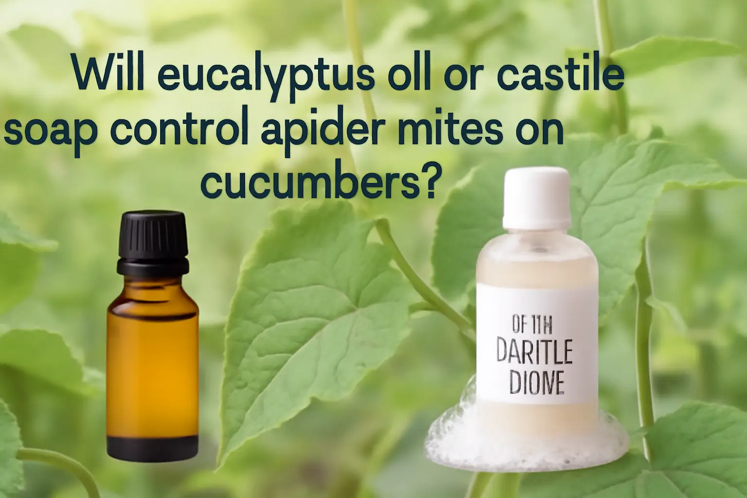 Will eucalyptus oil or castile soap control spider mites on cucumbers?